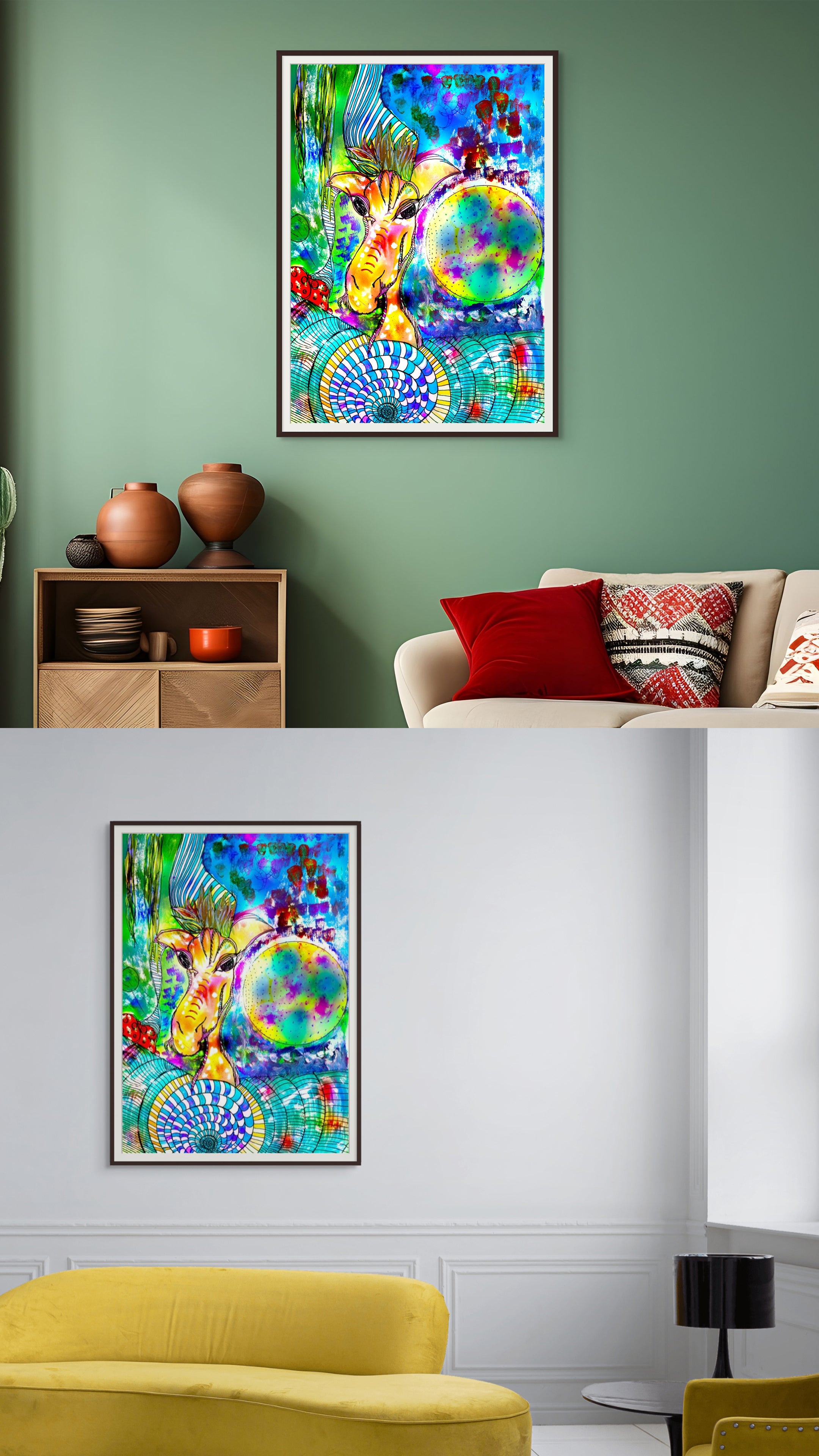 Rainbow Safari | Fine Art Giclée & Premium Poster | Original Art by HeNåAnne